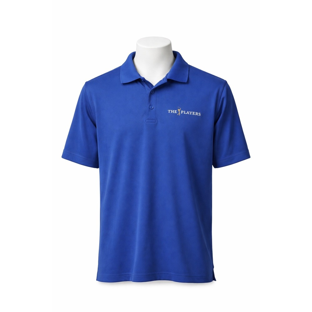 Cutter & Buck Polo Shirt Men Large Blue The Players Golf CB DryTec Short Sleeve